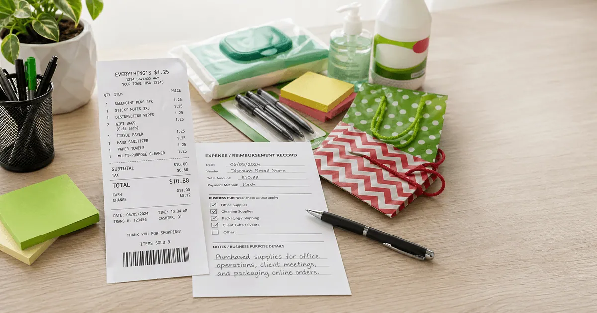 Dollar Tree Receipt for Reimbursement