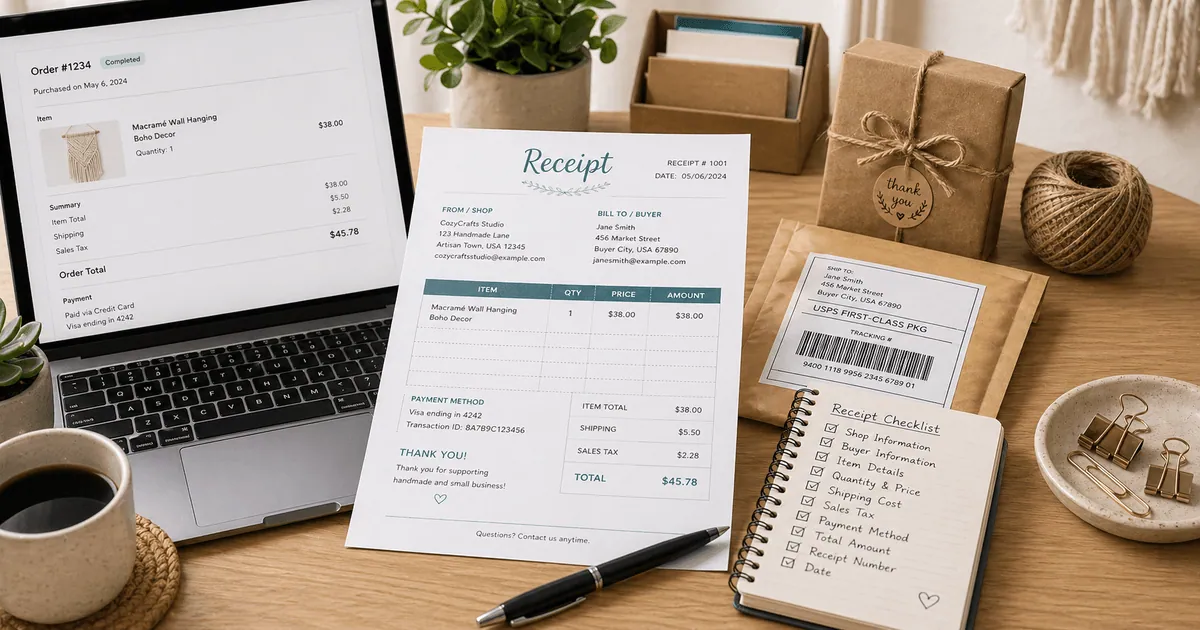 Etsy Receipt Template