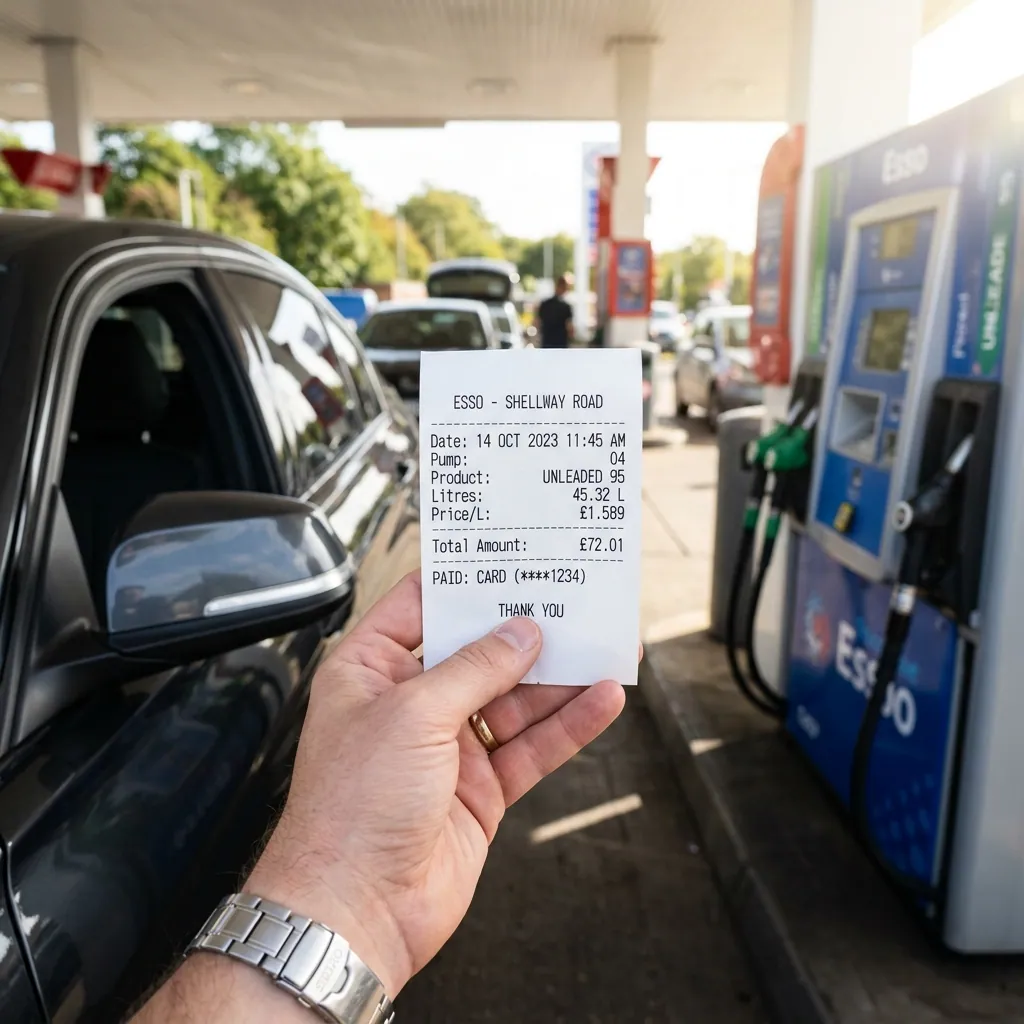 Gas Receipt for Reimbursement