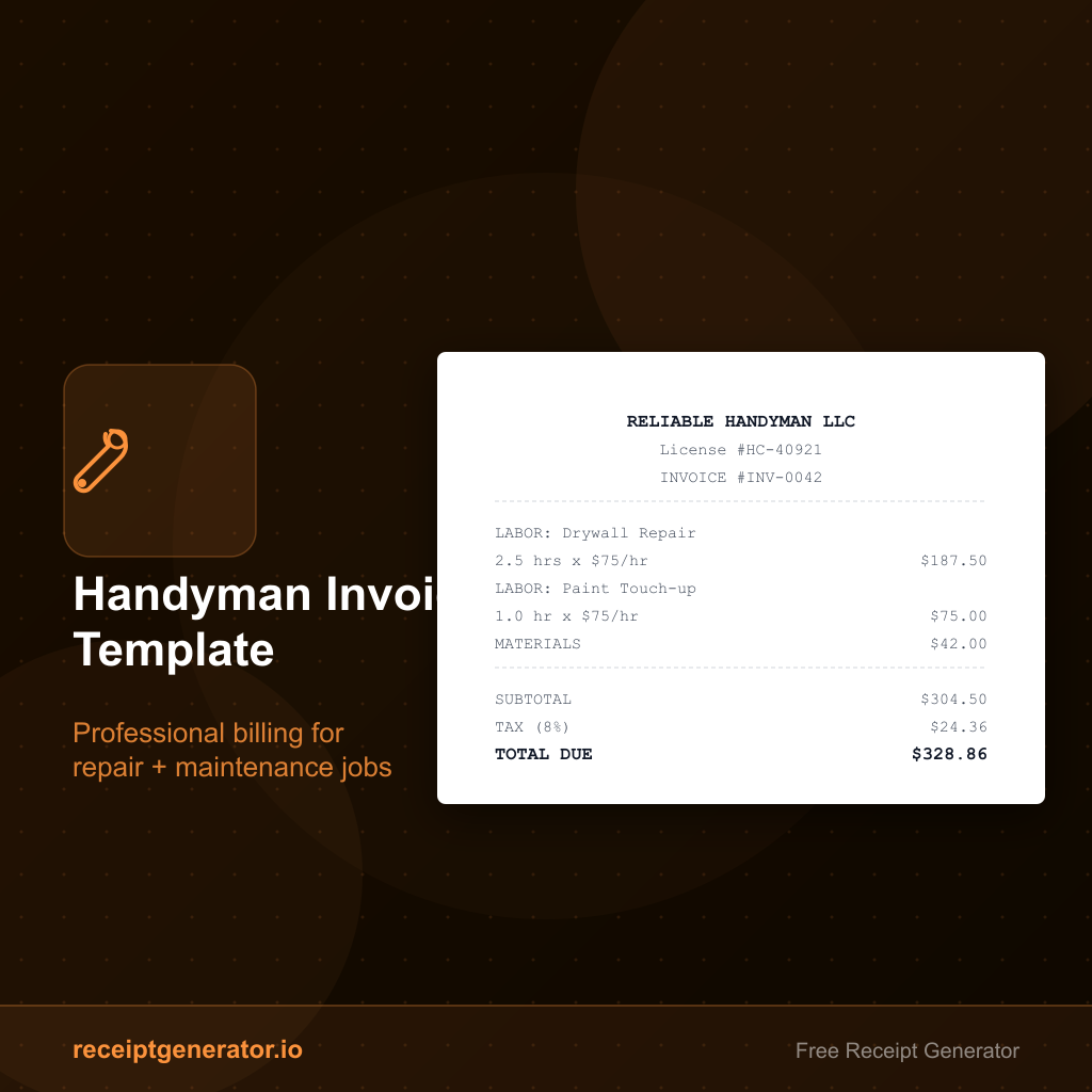 Handyman Invoice Template: What to Include and How to Use One