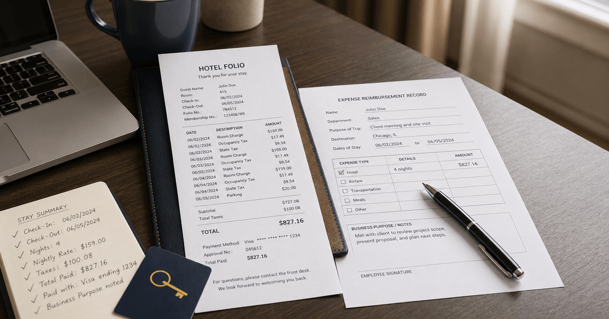 Hotel Receipt for Reimbursement
