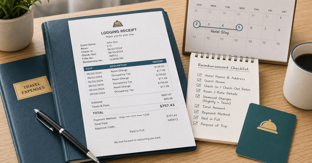 Lodging Receipt for Reimbursement: What Should Be Included?