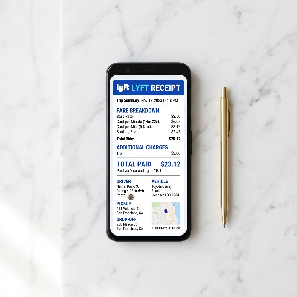 Lyft Receipt Template: What to Include