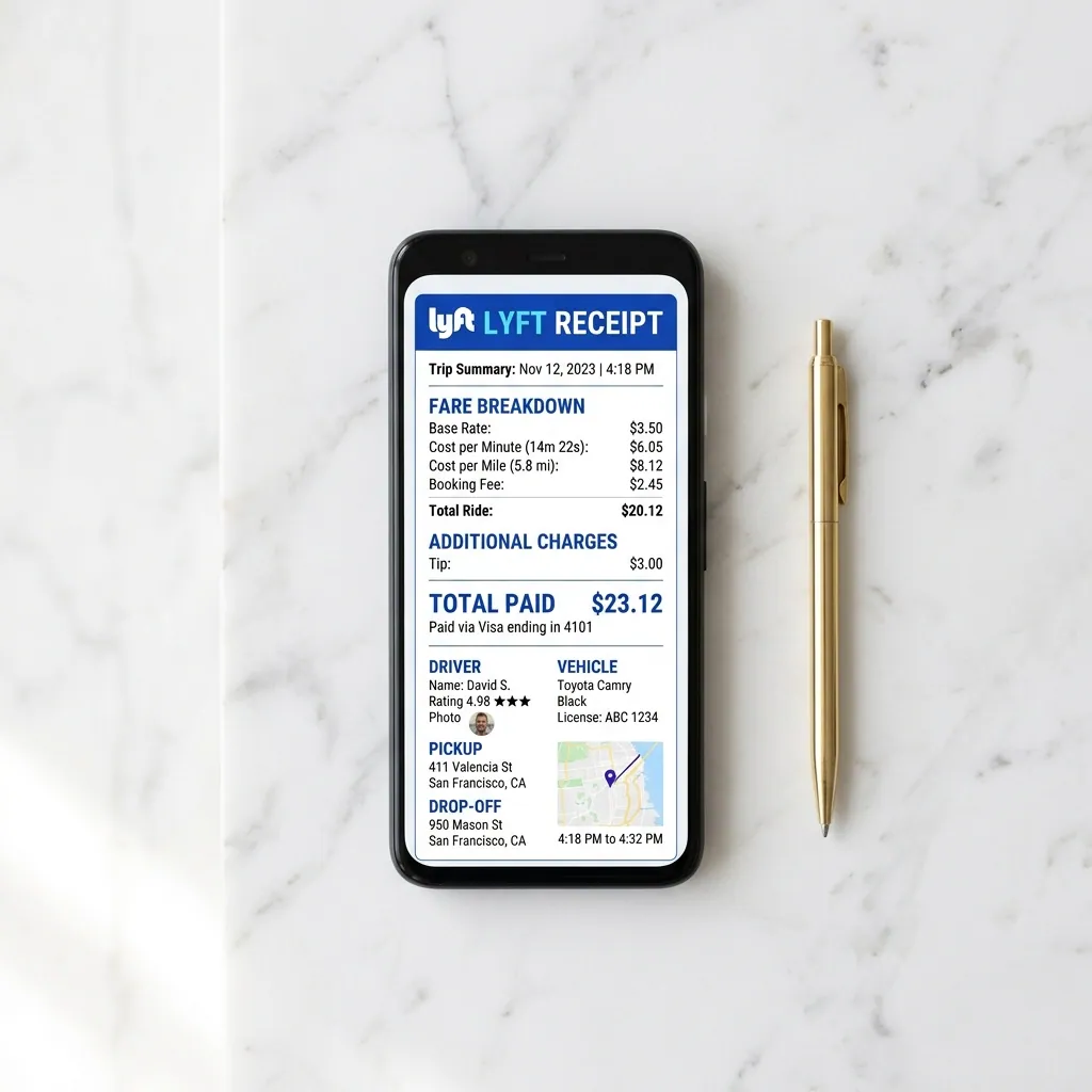 Lyft Receipt Template: What to Include