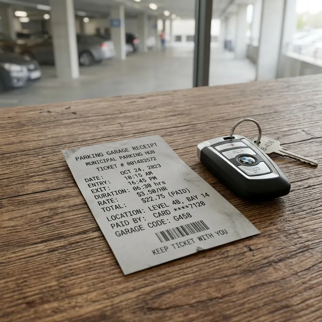 Parking Receipt for Reimbursement