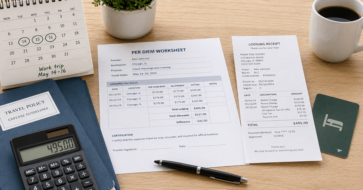 Per Diem Lodging Receipt: What Travel Teams Usually Need