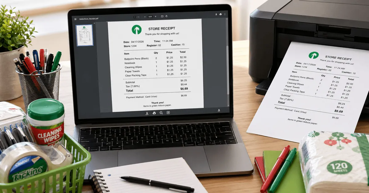 Printable Dollar Tree Receipt PDF