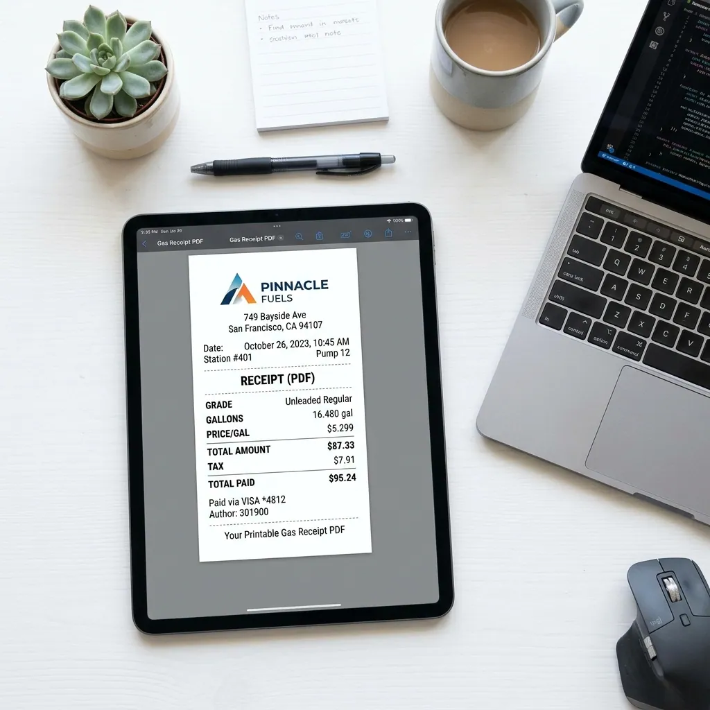 Printable Gas Receipt PDF