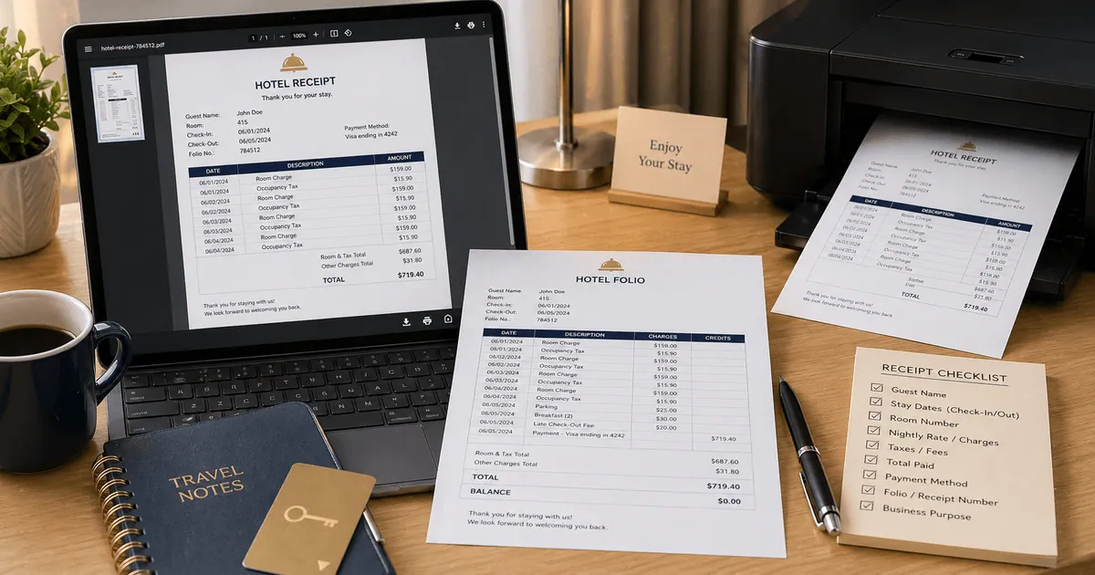 Printable Hotel Receipt PDF