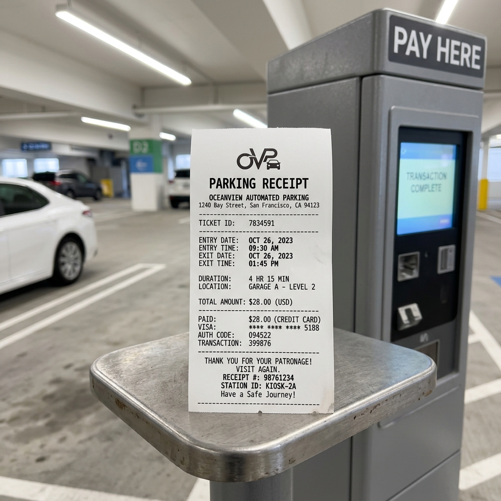 Printable Parking Receipt PDF