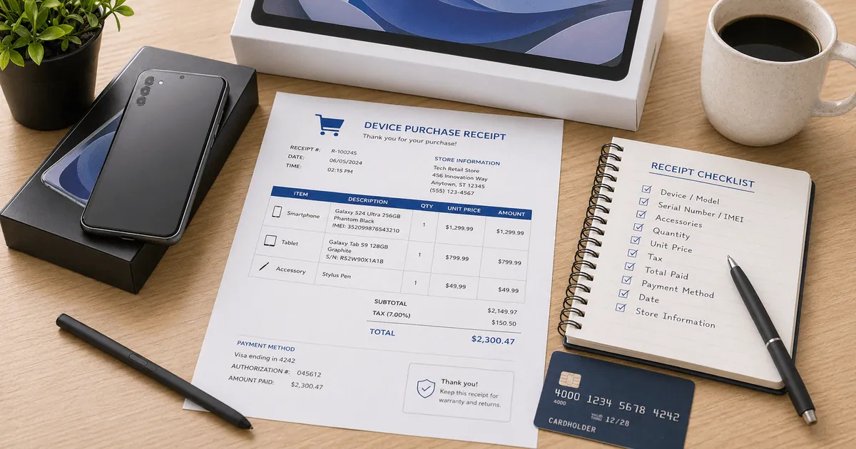 Samsung Receipt Template