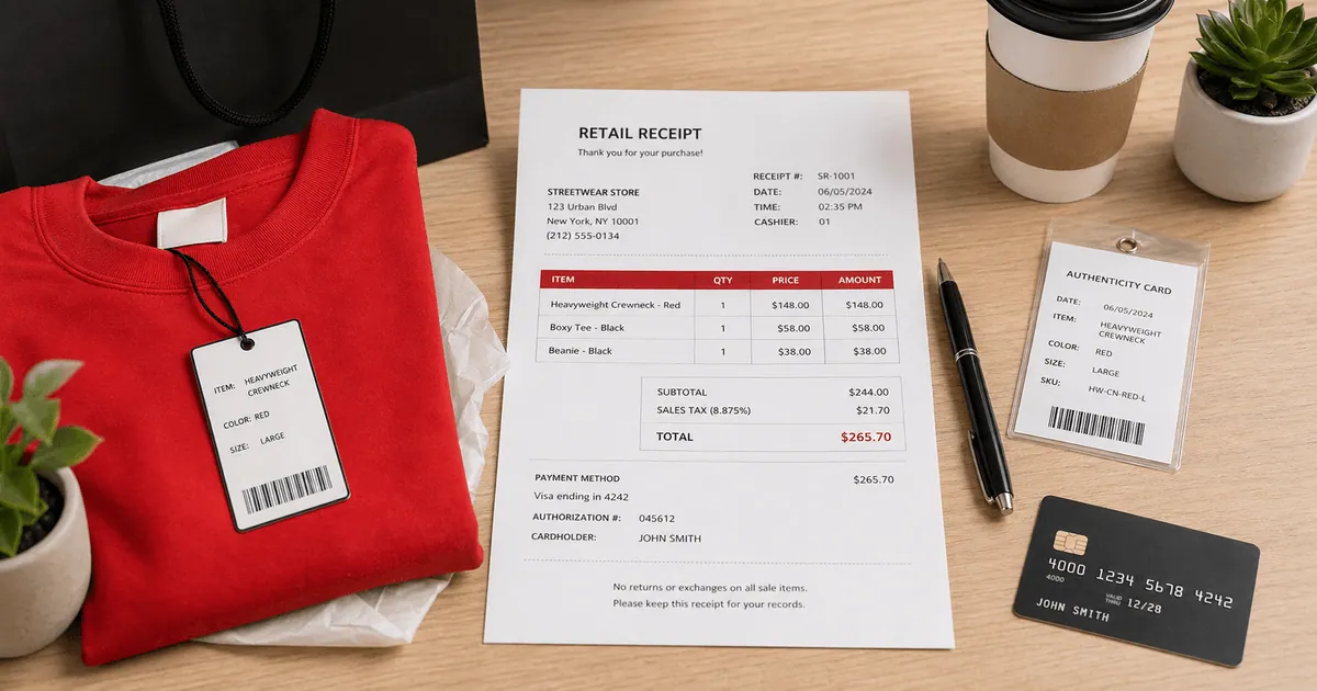 Supreme Receipt Template