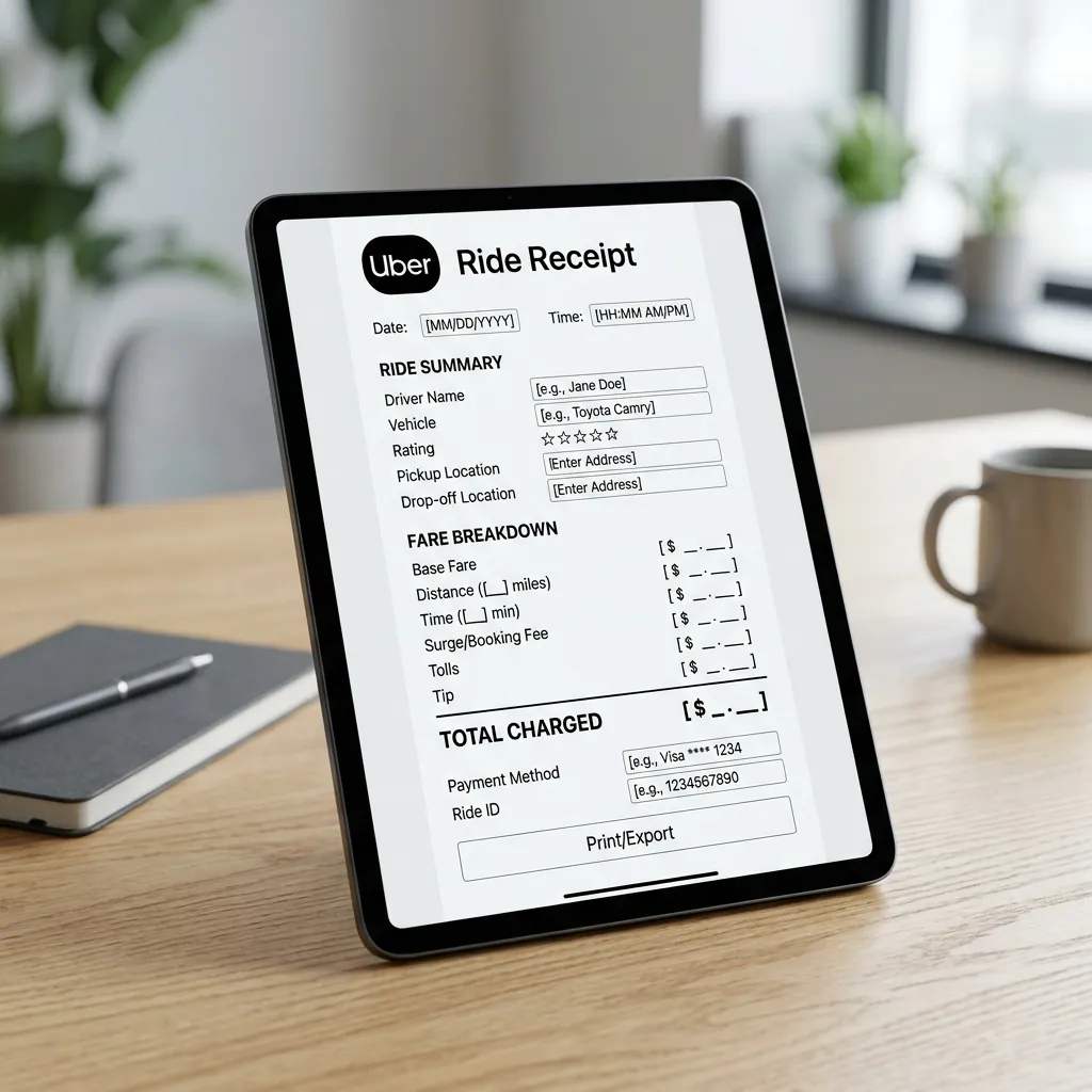 What an Uber Receipt Template Should Include