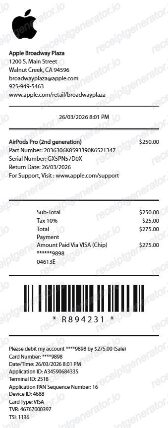Free iPhone Receipt Generator — Warranty Proof PDF