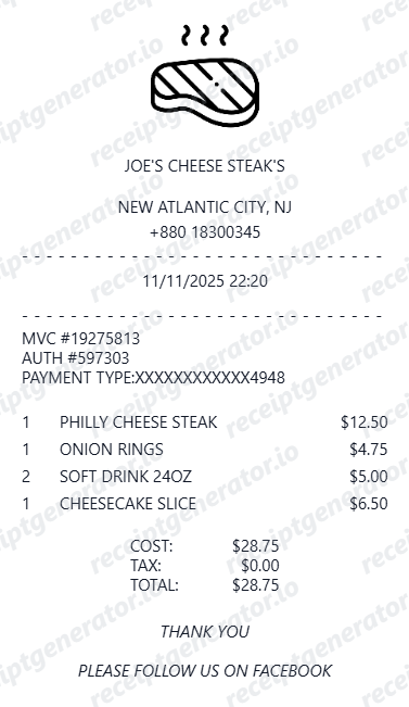 Downloadable Receipt