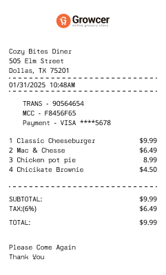 General Store Receipts