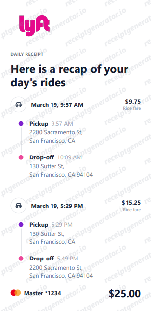 Lyft Receipt