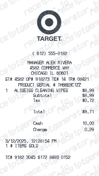 Target Receipt