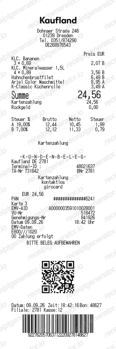 Kaufland receipt