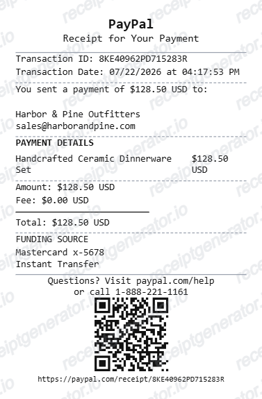 PayPal Receipt