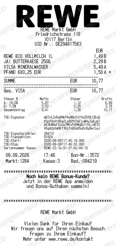 REWE receipt