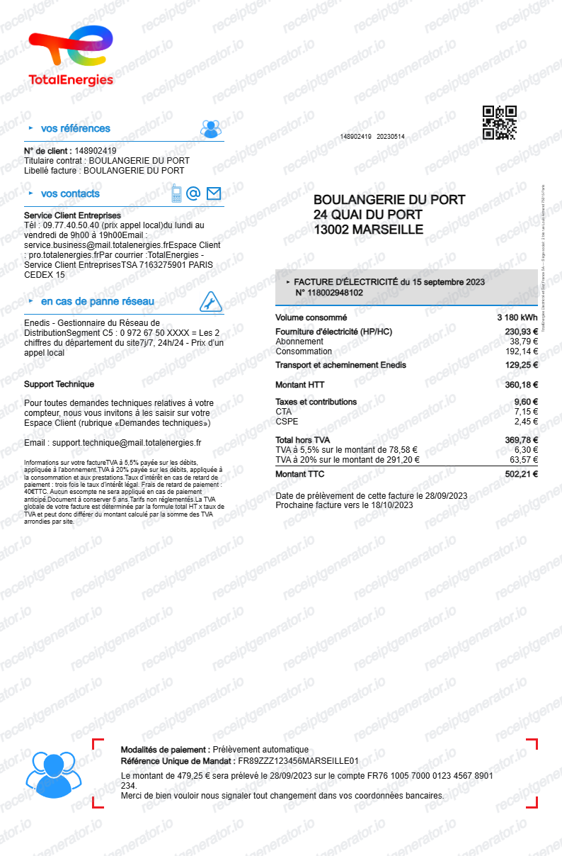 TotalEnergies receipt
