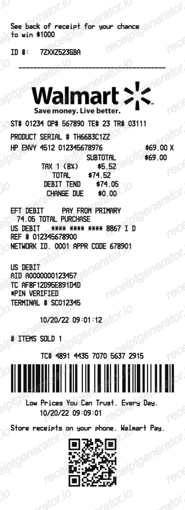 Walmart Receipt V2